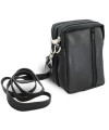 Schwarze Dokumententasche aus Leder, Umhängetasche 611-6207-60