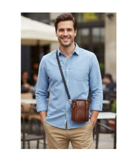 Dokumentenetui aus braunem Leder 611-6207-40/60