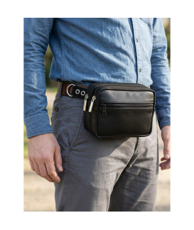 Schwarzes Lederetui 611-6207A-60