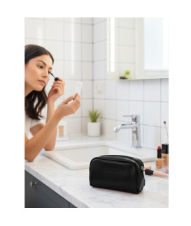 Black women's leather etui 611-0395-60