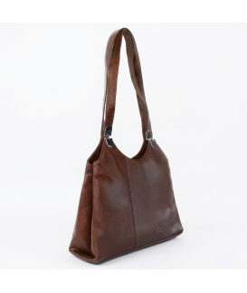Braune Ledertasche mit Reißverschluss und zwei Gurten 212-8013-40