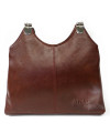 Braune Ledertasche mit Reißverschluss und zwei Gurten 212-8013-40