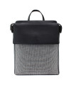 Black urban leather and textile backpack 311-1660B-60/T