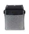 Black urban leather and textile backpack 311-1660B-60/T