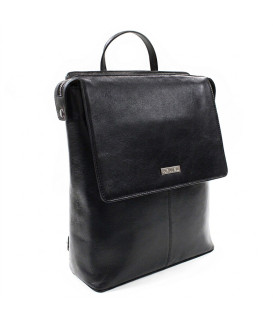 Schwarzer urbaner Lederrucksack 311-1660-60