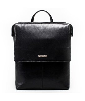Schwarzer urbaner Lederrucksack 311-1660-60