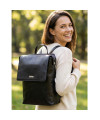 Schwarzer urbaner Lederrucksack 311-1660-60