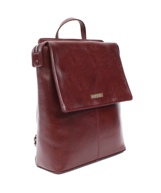 Dunkelroter urbaner Lederrucksack 311-1660-31
