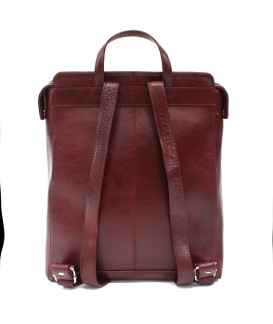 Dunkelroter urbaner Lederrucksack 311-1660-31